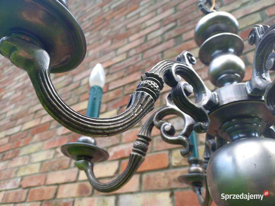 Żyrandol 6 ramienny metalowy mosiężny pakjąk 600 Lampy wiszące Gawroniec