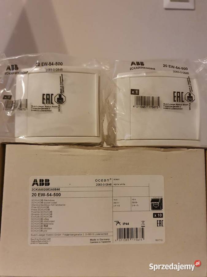 ABB Gniazdo SCHUKO z klapką 2PE Ocean 20 EW54500 Radom