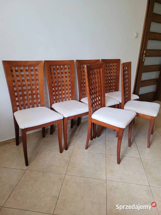 Krzesła kolonialne 6sztuk nowa tapicerka 47cm Białogard