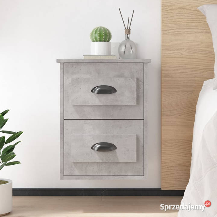 Wisząca szafka nocna szarość betonu 415x36x53