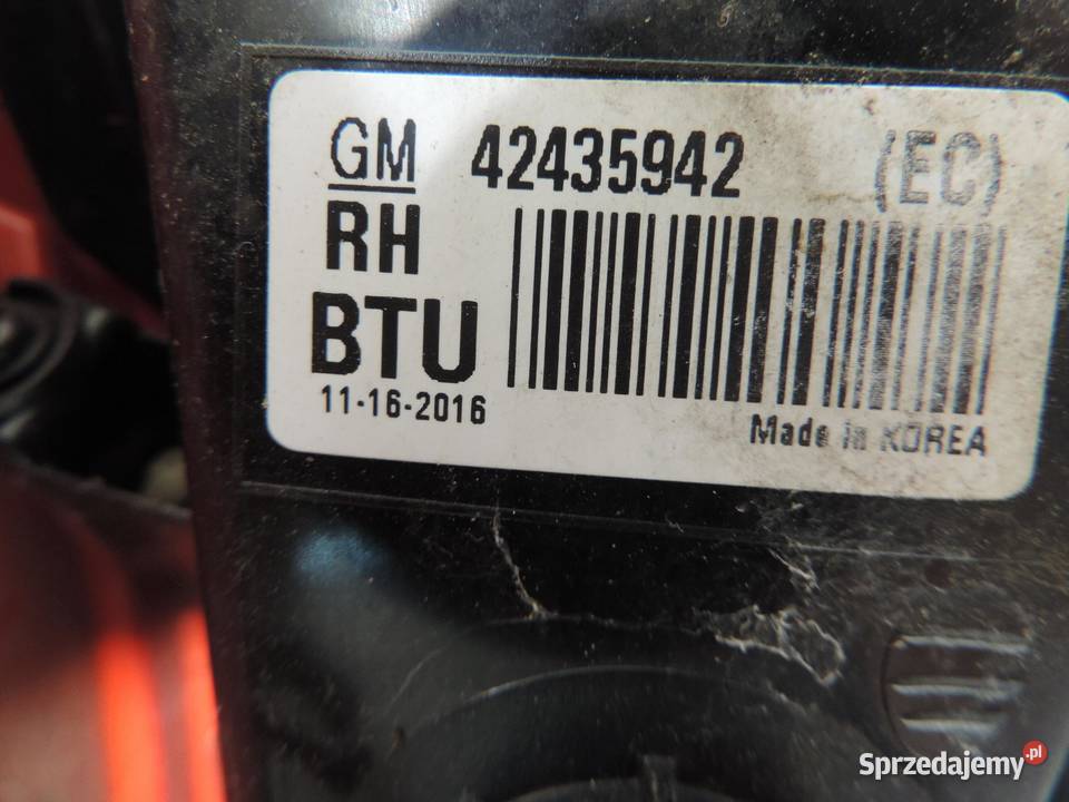 LAMPA PRAWA TYLNA TYŁ OPEL MOKKA X EUROPA