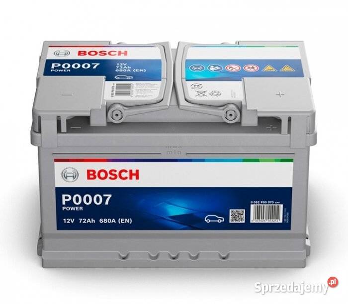 Akumulator 72Ah 680A EN Bosch P0007 prawy plus osobowe mazowieckie Warszawa sprzedam