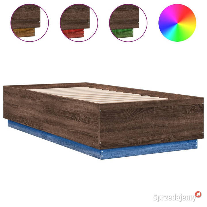 Rama łóżka z LED brązowy dąb 75x190 WM3209673 Warszawa