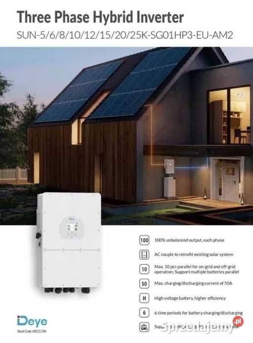 Zestaw budżetowy 10kWh HV panele inwerter 3 fazy Zestawy