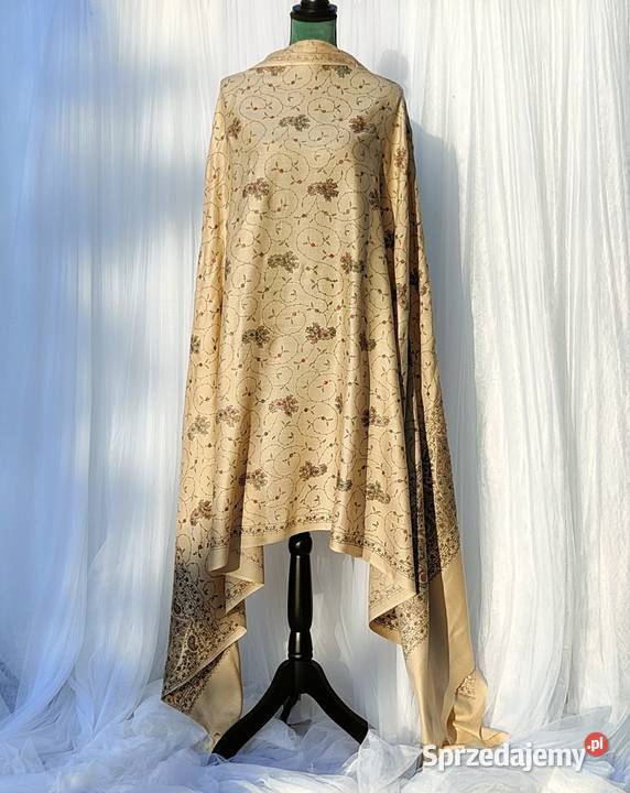 Duży szal orientalny Indie haftowany haft