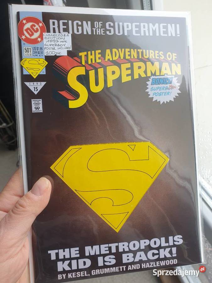 The Adventures Of Superman komiks z plakatem DC Kultura i Rozrywka Gdynia
