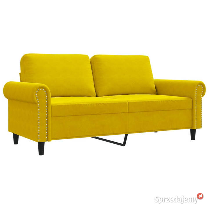 Sofa 2osobowa żółta 140 tapicerowana aksamitem Warszawa