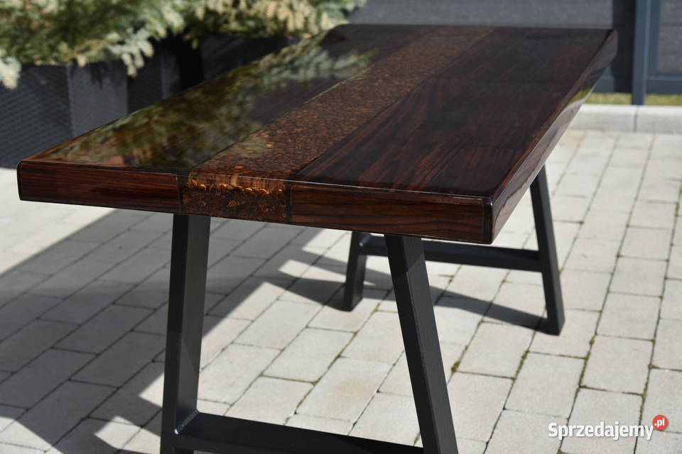 Stolik kawowy palisander coffee table epoxy Swarzędz