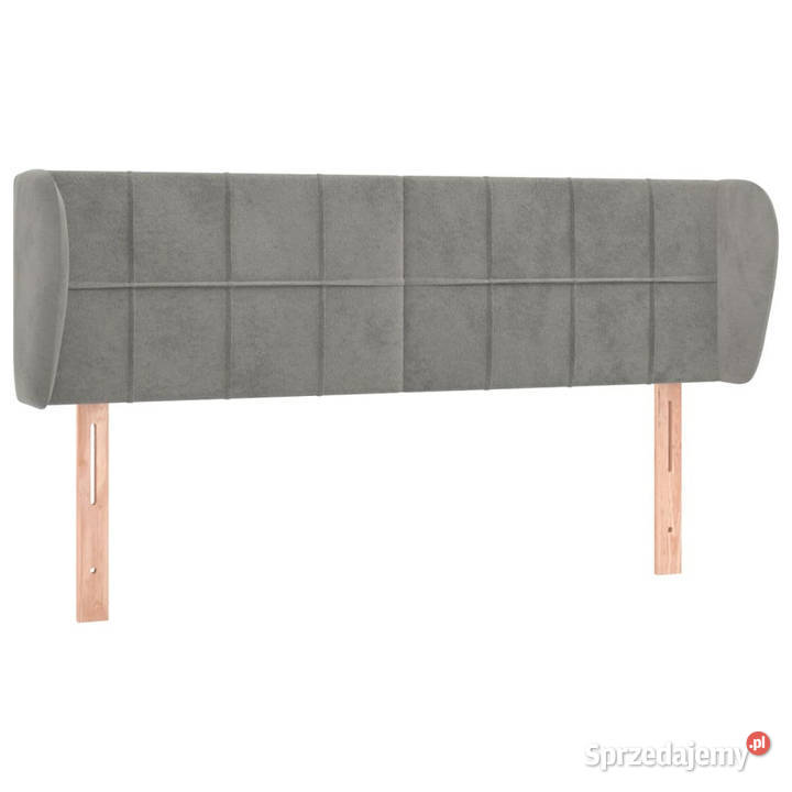 Zagłówek uszak jasnoszary 147x23x7888 aksamitny Warszawa