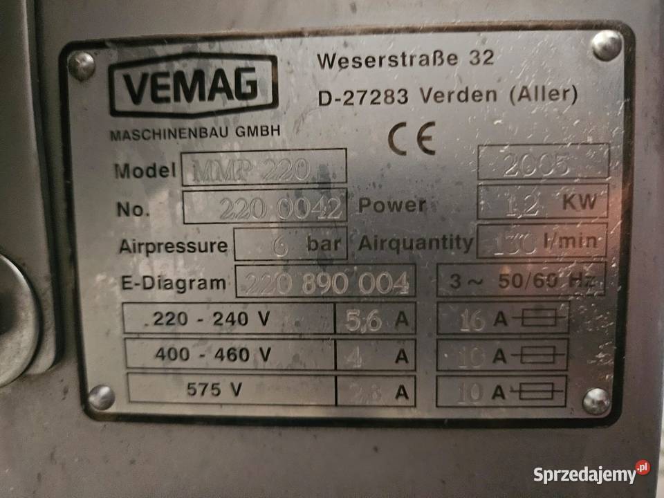 Vemag MMP 220 krajalnicaporcjomat Krotoszyn