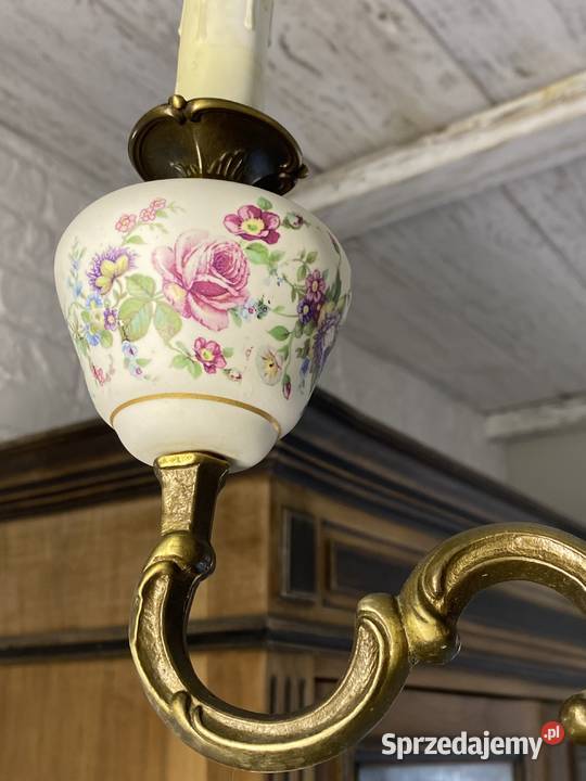 Francuski antyczny Żyrandol 7 Francja XX w Lampa Poznań sprzedam