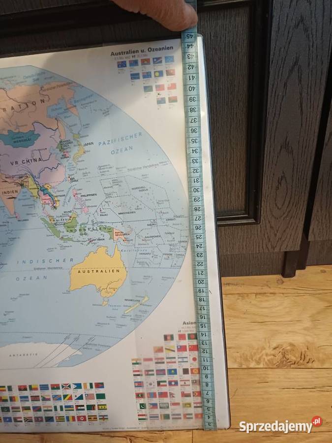 Stara mapa swiata z 70 lat Lubań