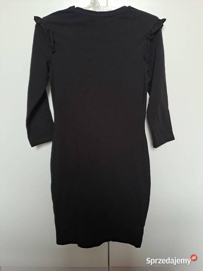 Sinsay Czarna bawełniana sukienka z falbankami Odzież damska mazowieckie Warszawa