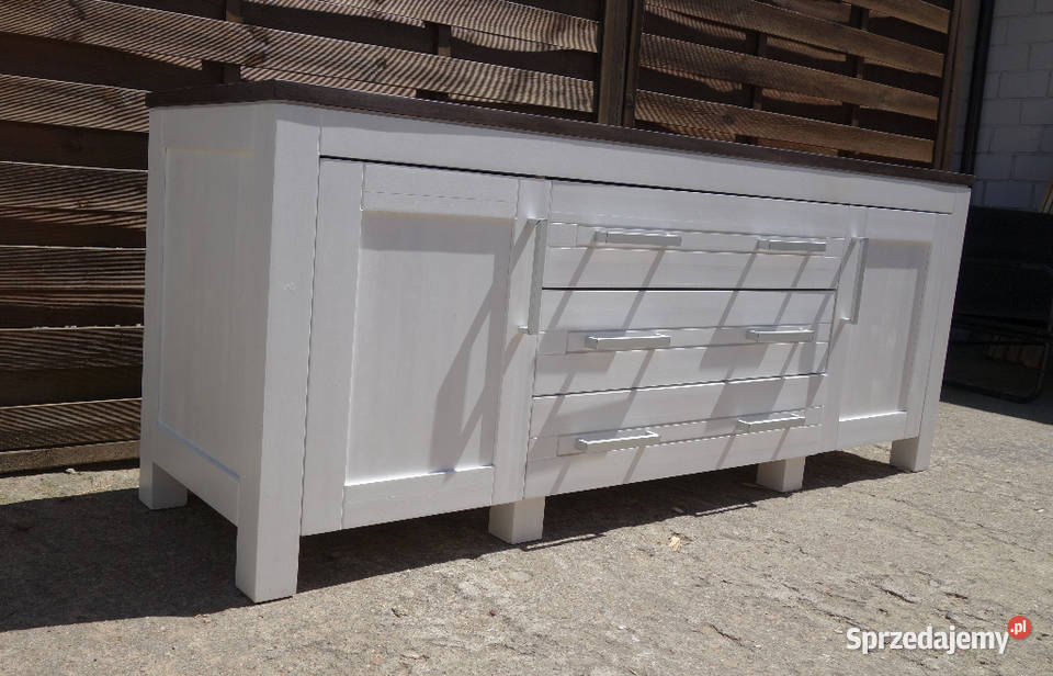 Komoda drewniana kredens biała duża szer201 Dom i Ogród mazowieckie Warszawa