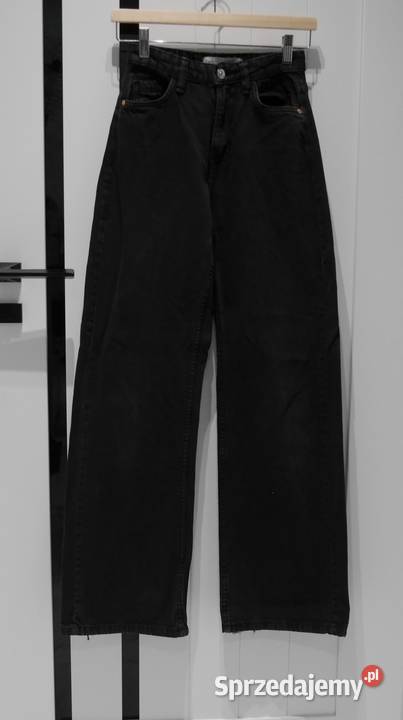 Bershka świetne spodnie szerokie nogawki 32 XXS Bez wzoru Wrocław