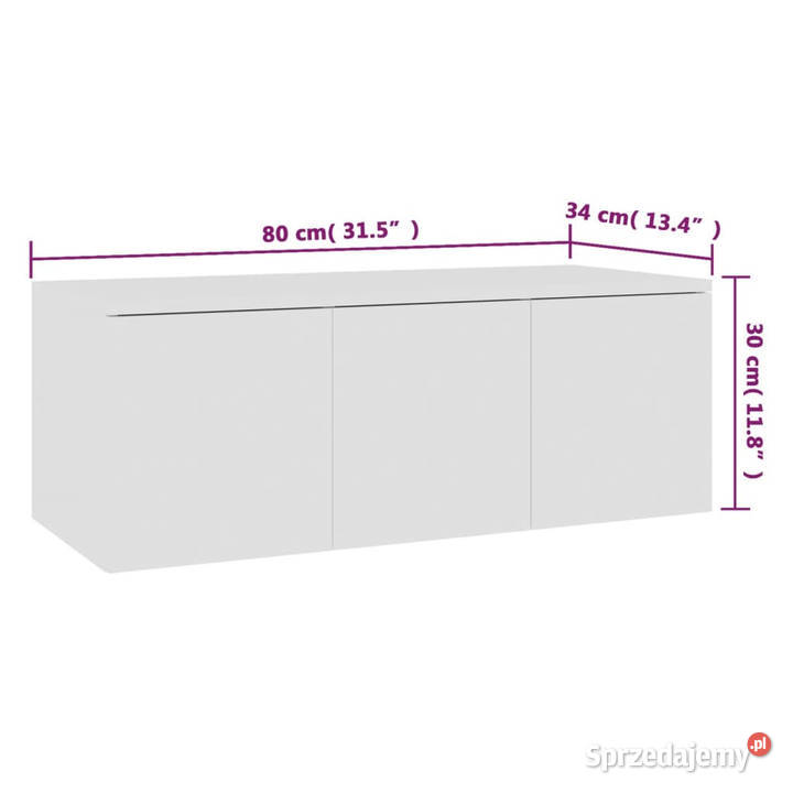 Szafka pod TV biała 80x34x30 materiał mazowieckie