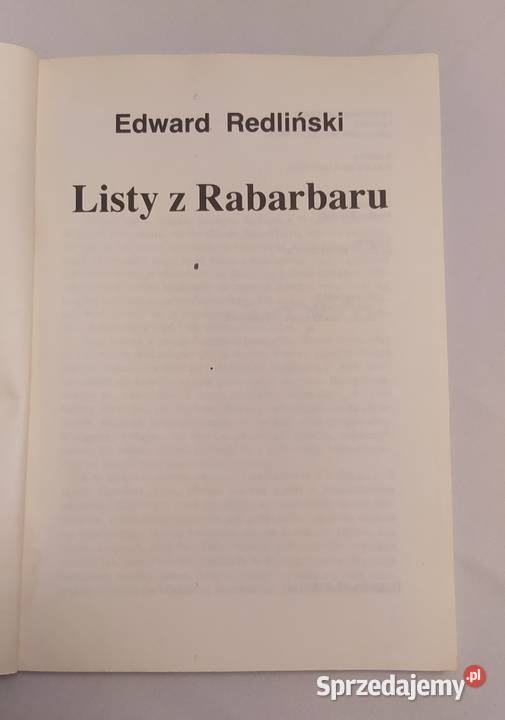 LISTY Z RABARBARU Edward Redliński literatura piękna - proza polska Proza i poezja podlaskie Hajnówka