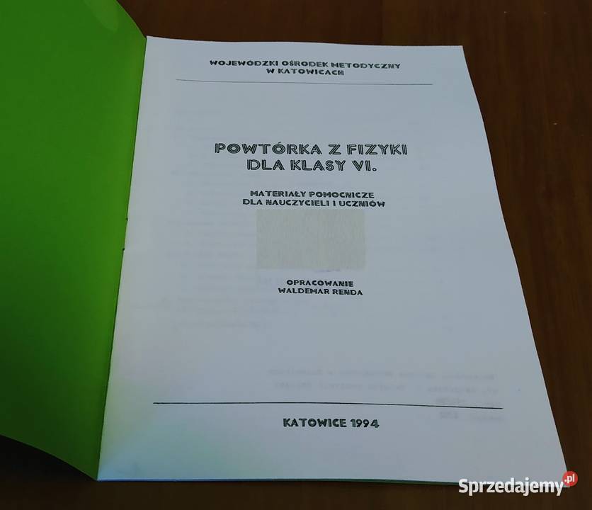 Powtórka z fizyki klasy VI 6 materiały miękka Gdańsk