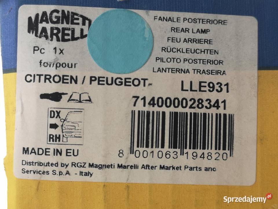 LAMPA PRAWY TYŁ CITROEN BERLINGO 19982005 NOWA