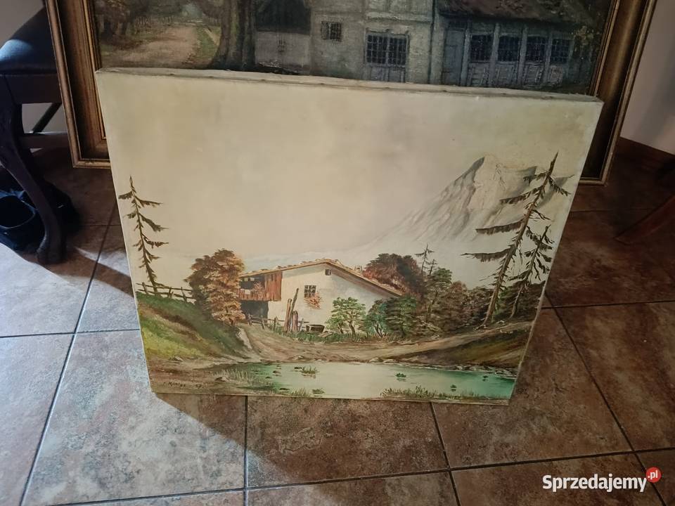 Obraz olejny na płótnie 81x60 Obrazki i obrazy Lipno