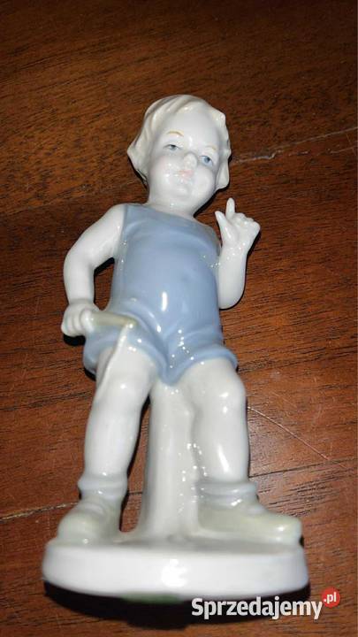 Figurka porcelanowa małego chłopca w niebieskim Gdańsk