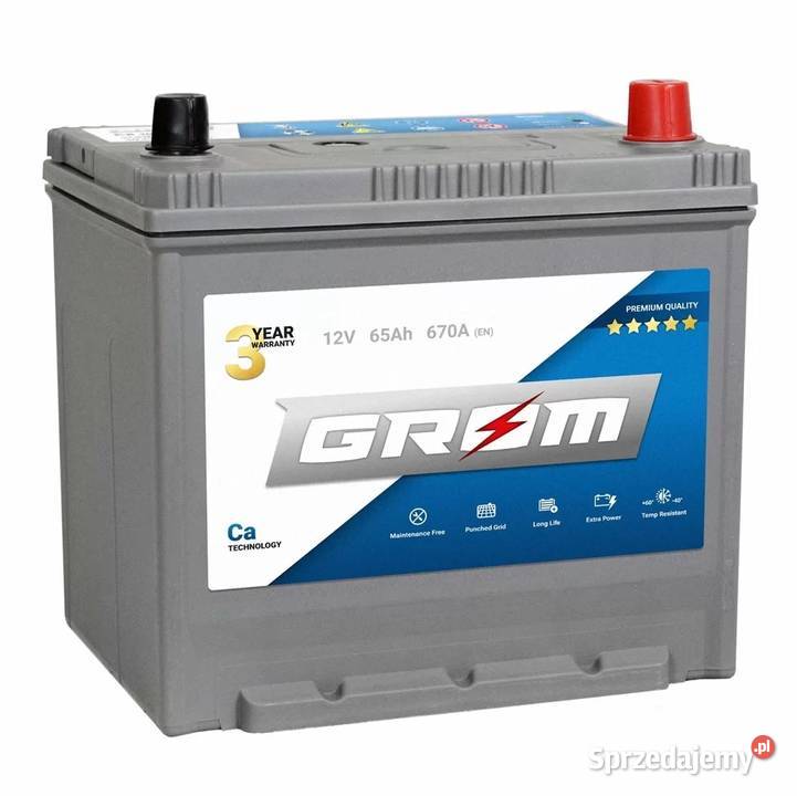 Akumulator GROM 65Ah 520A EN JAP P ŁÓDŹ DARMOWY osobowe Akumulatory Łódź
