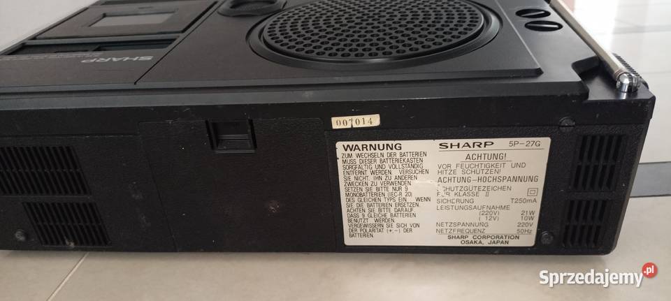 Radiomagnetofo SHARP 5P27G świętokrzyskie Sędziszów