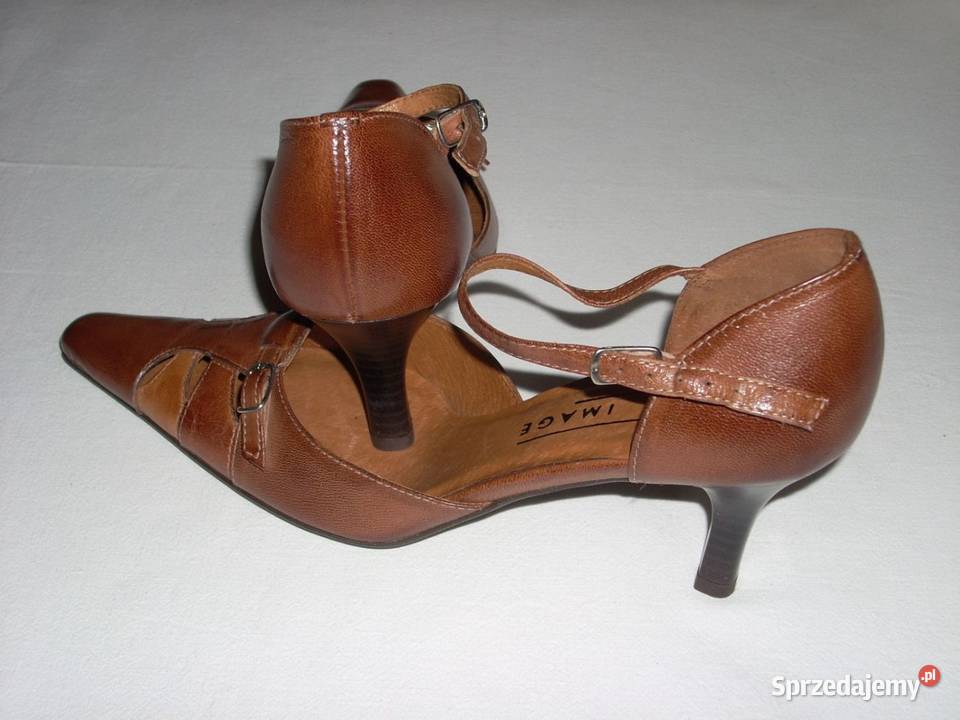 BUTS IMAGE Buty NOWE Skóra Szpilki 37 vintage brązowy/beżowy Nowy Sącz sprzedam
