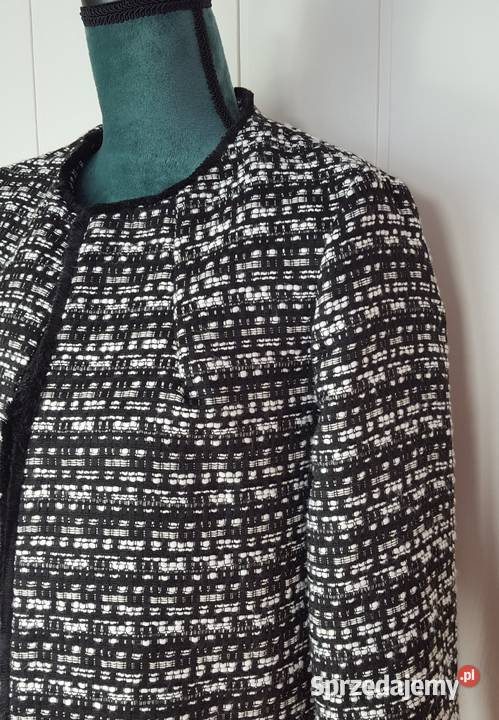 Nowy płaszcz Orsay L 40 biały czarny pepitka Szczecin