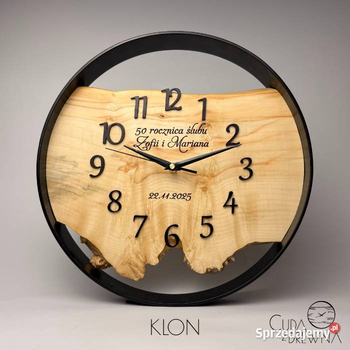 drewniane zegary na ścianę indywidualne Pobiedziska
