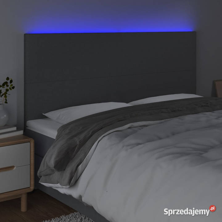 Zagłówek do łóżka z LED ciemnoszary 180x5x118128 Warszawa