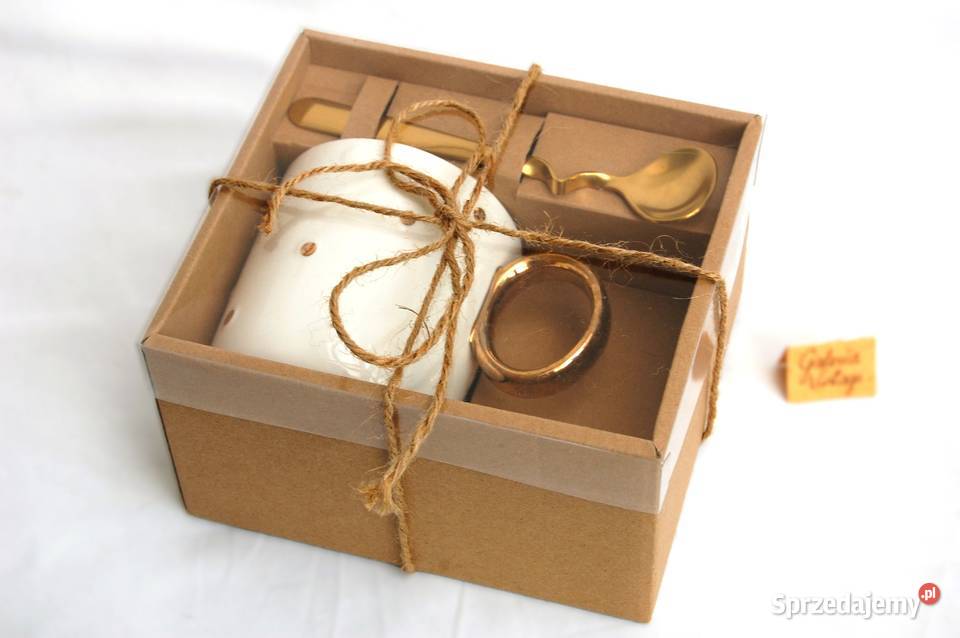 Florina kubek prezentowy z łyżeczką Dots Gold Lublin