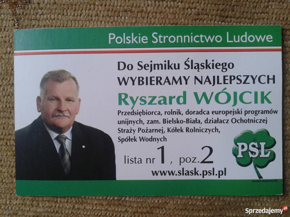 KALENDARZYK LISTKOWY 2007 RYSZARD WÓJCIK Z PSL Piszczac
