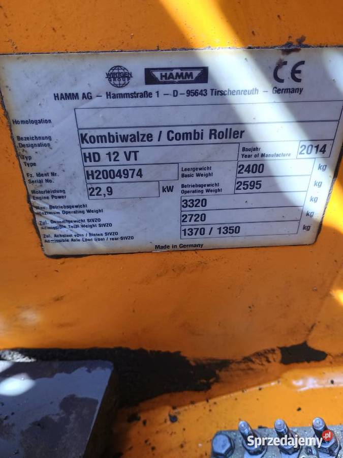 2914r Hamm HD12 HD 12 Walec kombinowany guma nie