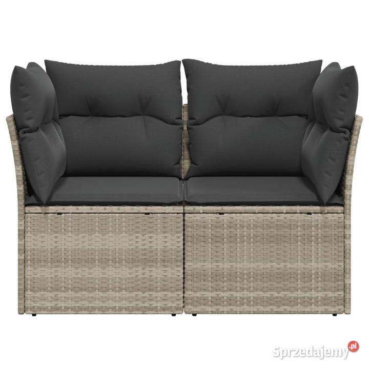 Sofa ogrodowa z poduszkami 2osobowa jasnoszara Warszawa