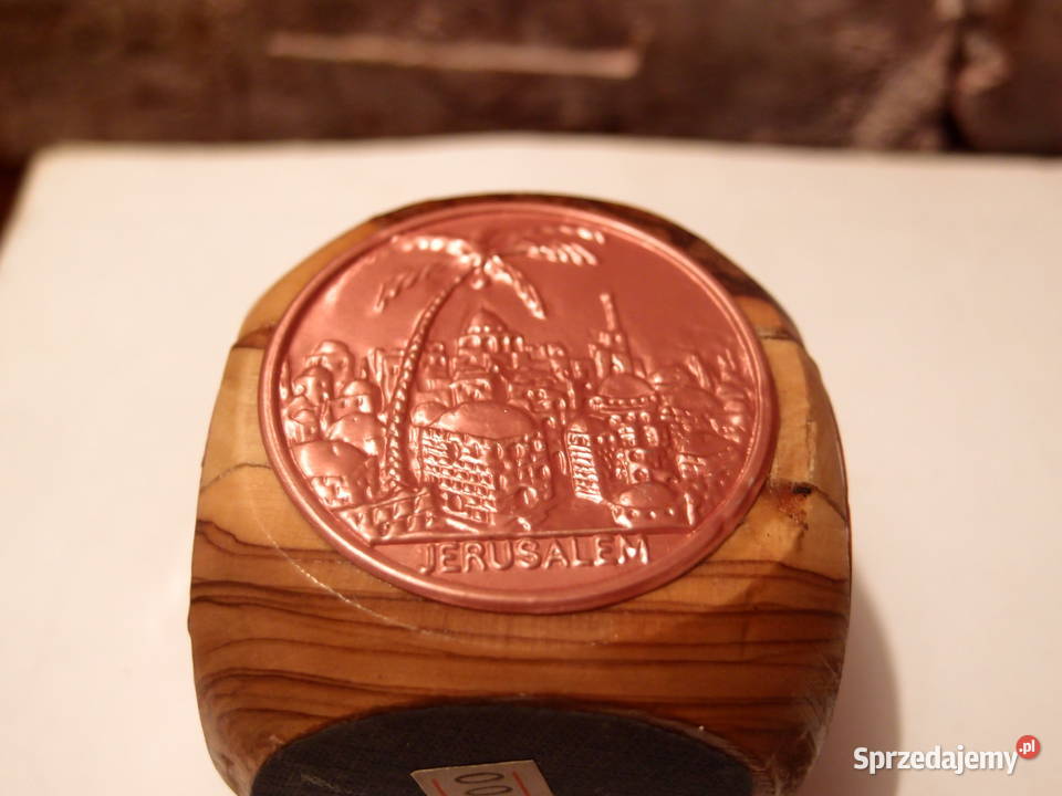 Pamiątka drewniana kostka Jarusalem Ziemia Pozostałe Antyki, Sztuka, Kolekcje Łódź