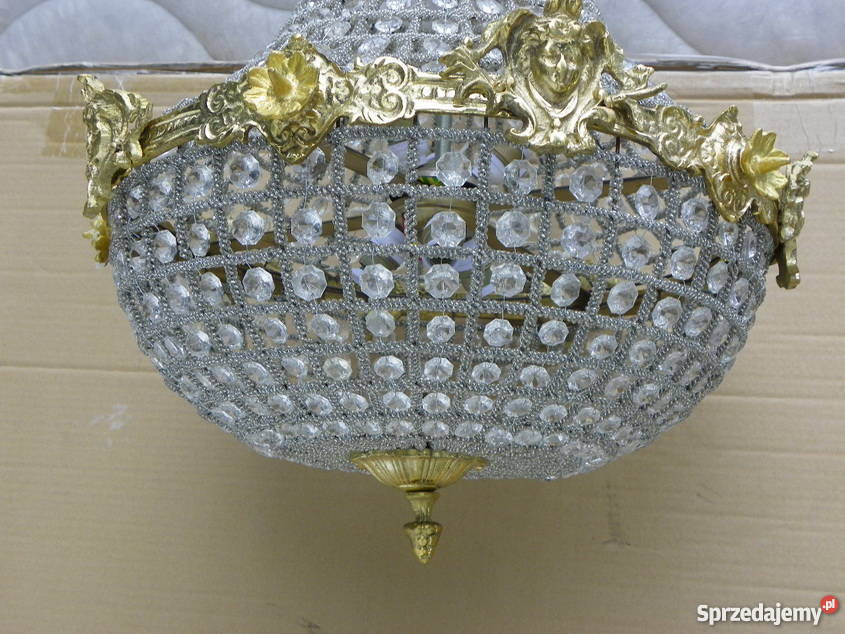 LAMPA KRYSZTAŁOWY ŻYRANDOL OKUTY MOSIĄDZEM małopolskie Kraków