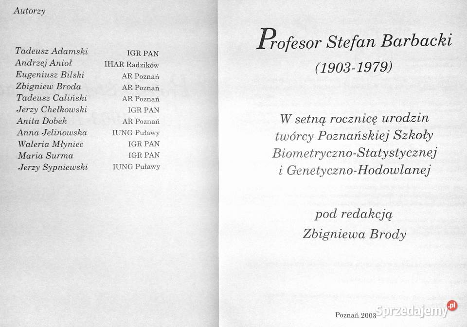 Profesor Stefan Barbacki Chełm