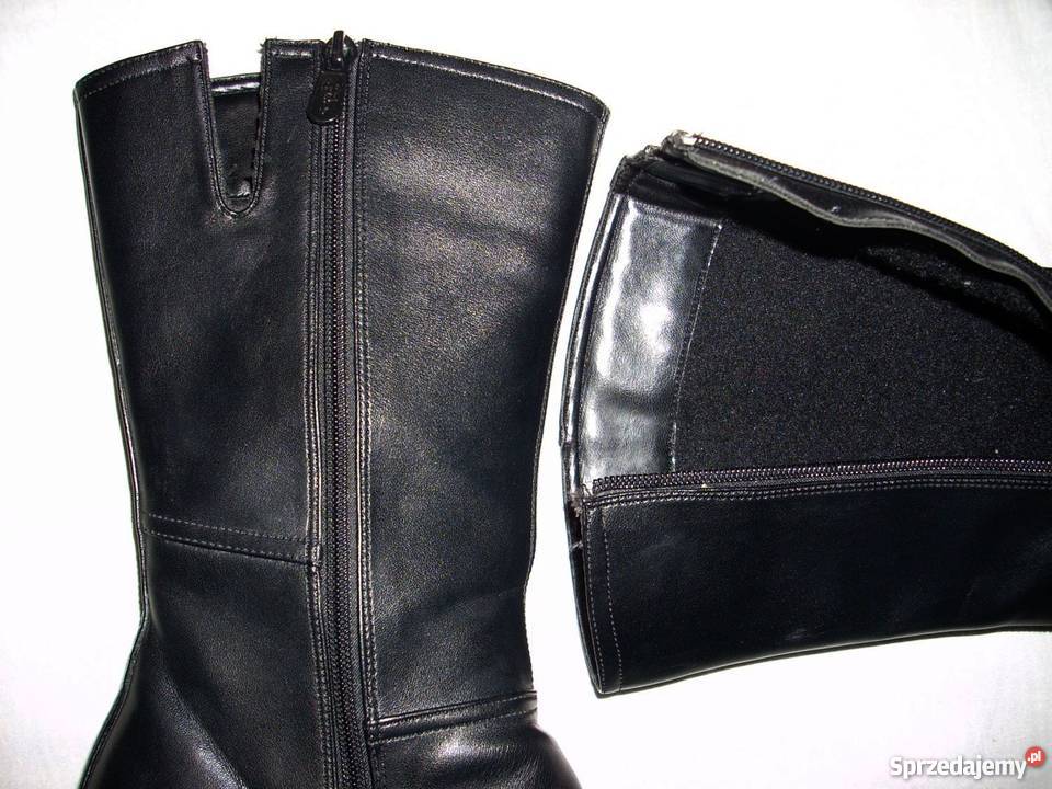 Gładkie czarne kozaczki 39 40 kozaki Inna marka małopolskie Nowy Sącz