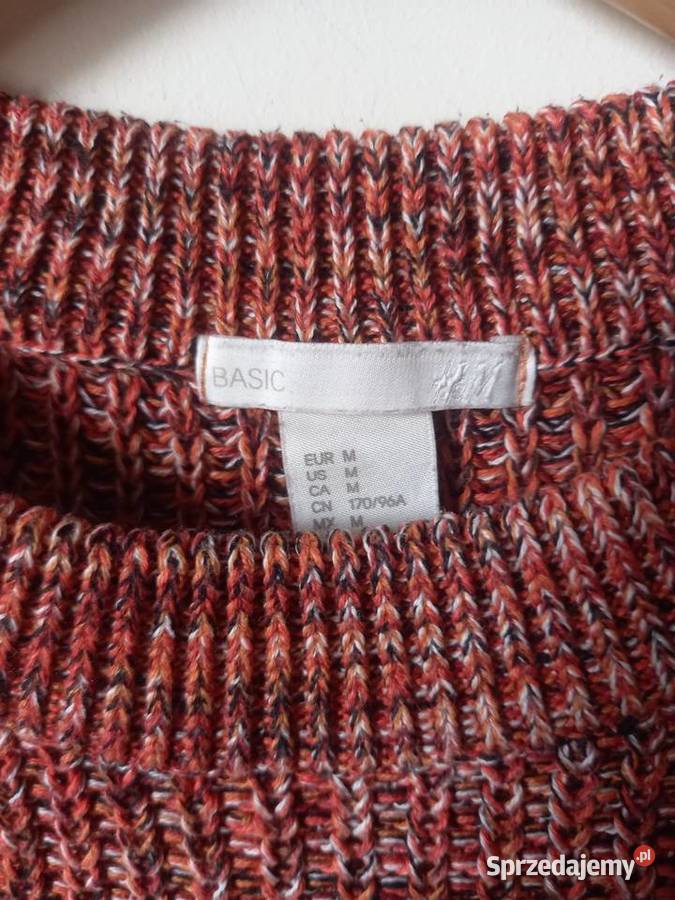Czerwonopomarańczowy sweter hm H&M Warszawa sprzedam