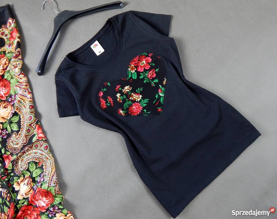 Koszulka CLEO góralska z sercem tshirt bluzka z Sucha Beskidzka