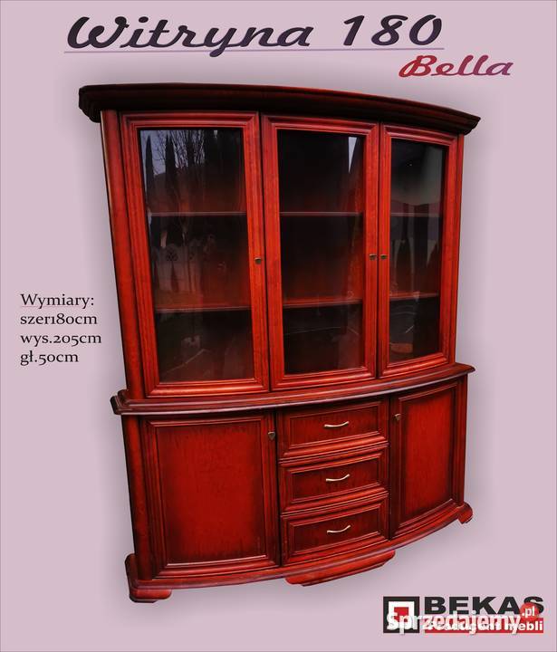 PROMOCJA Klasyczna Serwantka Bella 180 Czereśnia 50cm