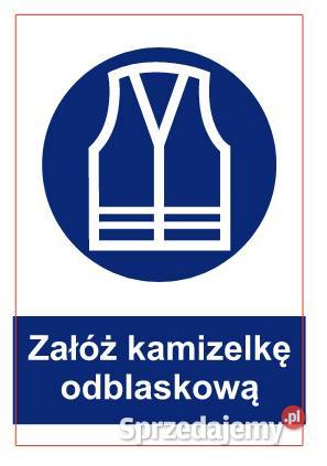 Naklejka BHP Załóż kamizelkę odblaskową ZNO14 Kamionna