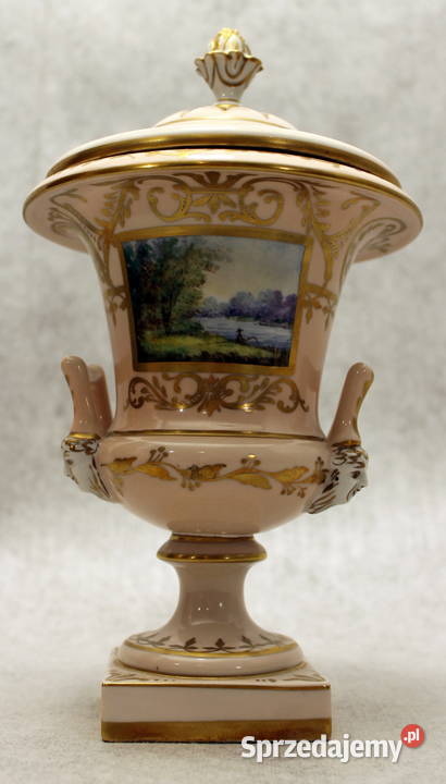 Carl Thieme POTSCHAPPEL Amfora Urna Waza 11960 Porcelana i szkło Dobrzany