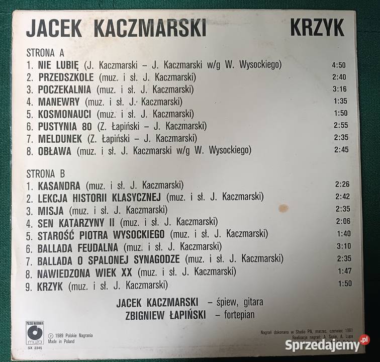 Kolekcjonerska płyta winylowa Jacek Kaczmarski płyta winylowa małopolskie Zbylitowska Góra