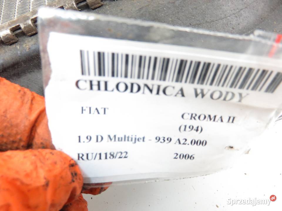 CHŁODNICA WODY FIAT CROMA II 19 D osobowe