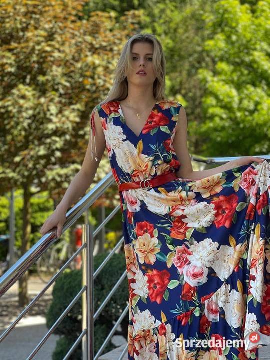 Sukienka falbana romantyczny kwiatowy wzór Spódnice i sukienki Wieluń