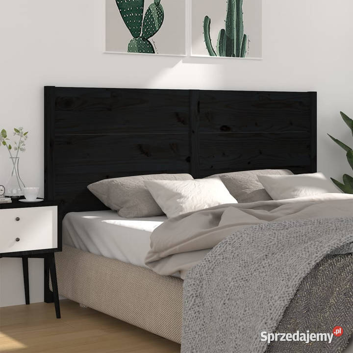 Wezgłowie łóżka czarne 126x4x100 lite drewno sprzedam
