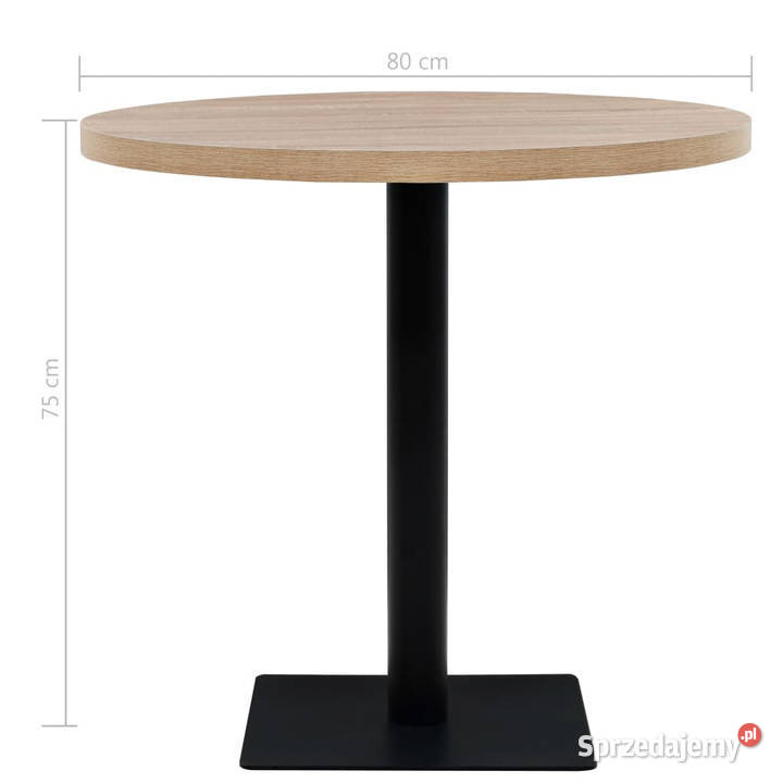 Stolik bistro z MDF stalowa podstawa 80x75 kolor mazowieckie
