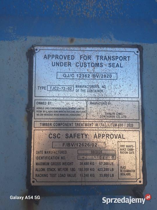 Kontener morski magazynowy 40 DC 12m Małaszewicze Małe